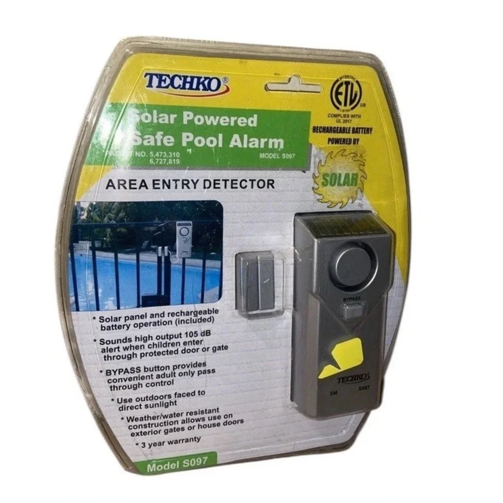 Techko Solar Powered Safe Pool Alarm Area Entry Detector‎ Grade A Sealed